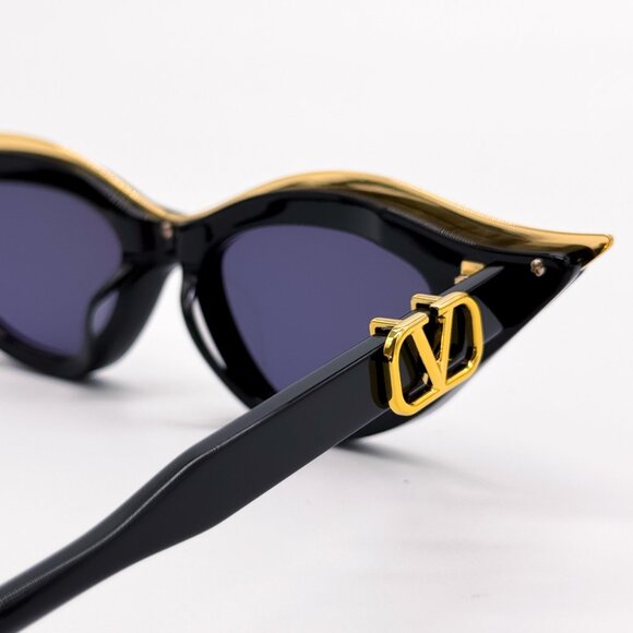 NEW VALENTINO V-GOLDCUT-II WOMEN BLACK SUNGLASSES VALENTINO VLS-114A main image 5